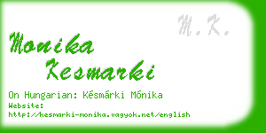 monika kesmarki business card