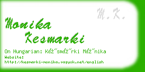 monika kesmarki business card